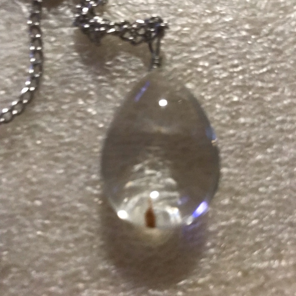 Elegant Silver Pendant Dandelion Necklace - Picture 2 of 4